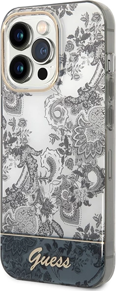 Mbështjellës Guess Porcelain Collection për iPhone 14 Pro 6.1", Gri