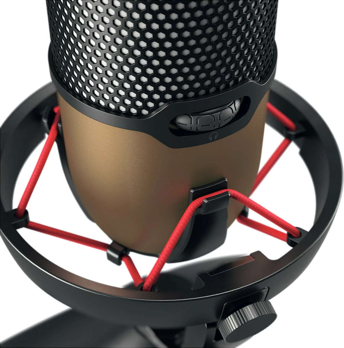Mikrofon tavoline Cherry UM 9.0 PRO RGB, 24 bit, 192 kHz, USB, i zi, bakër