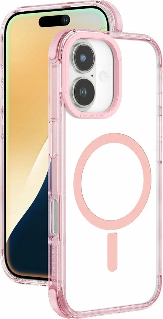 Mbështjellës Amazingthing Omni Mag Case për iPhone 16 Plus, mbrojtje 2.6 m, magnetik, rozë e errët