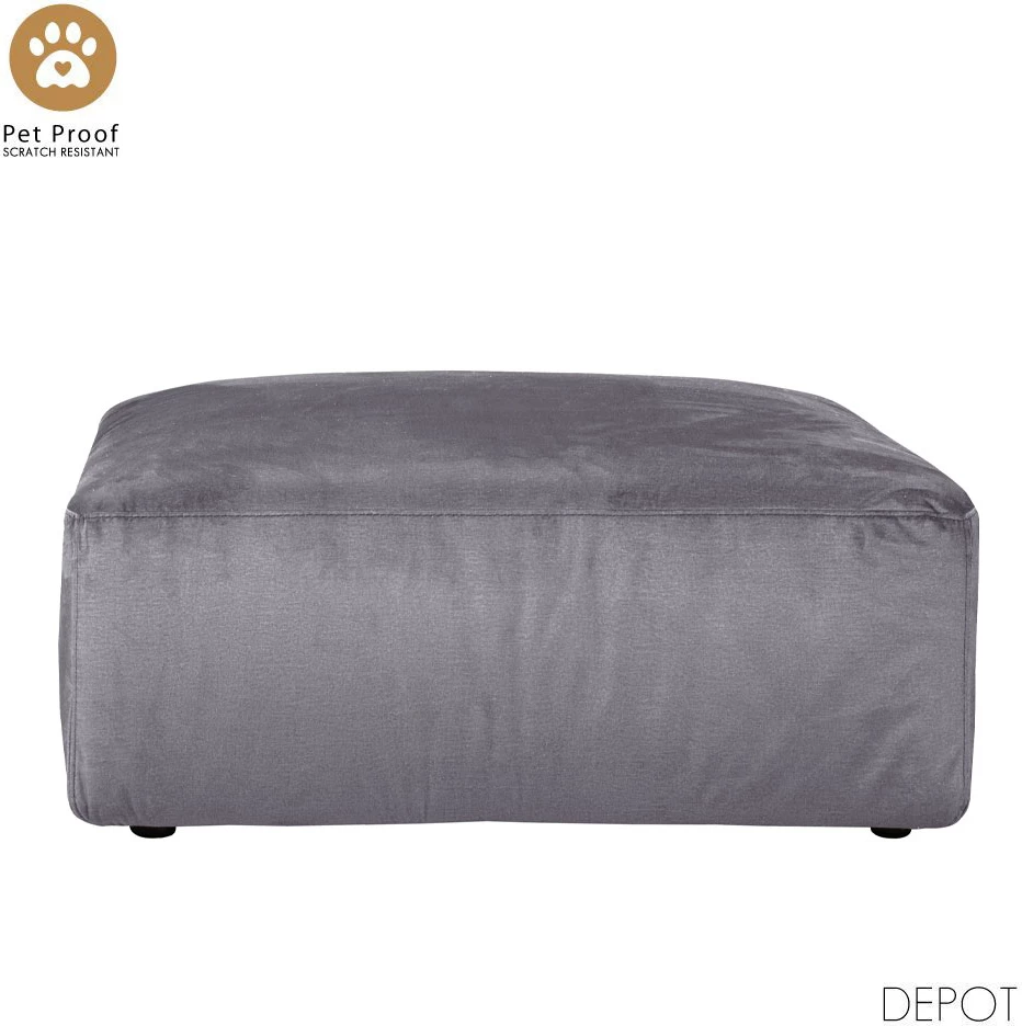 Puf i madh katror, ngjyrë gri, BOX, 107x107x44cm