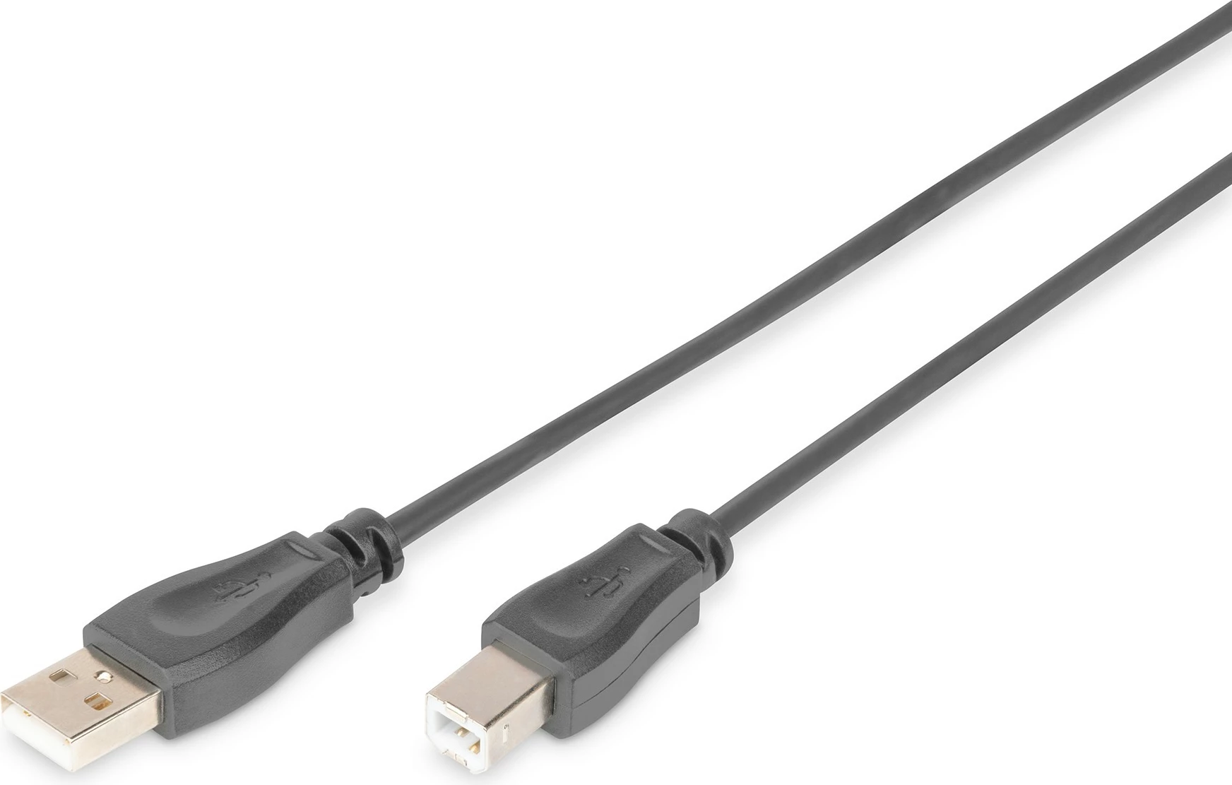 Kabëll USB 2.0 Digitus, 0.5m, USB A në USB B, i zi