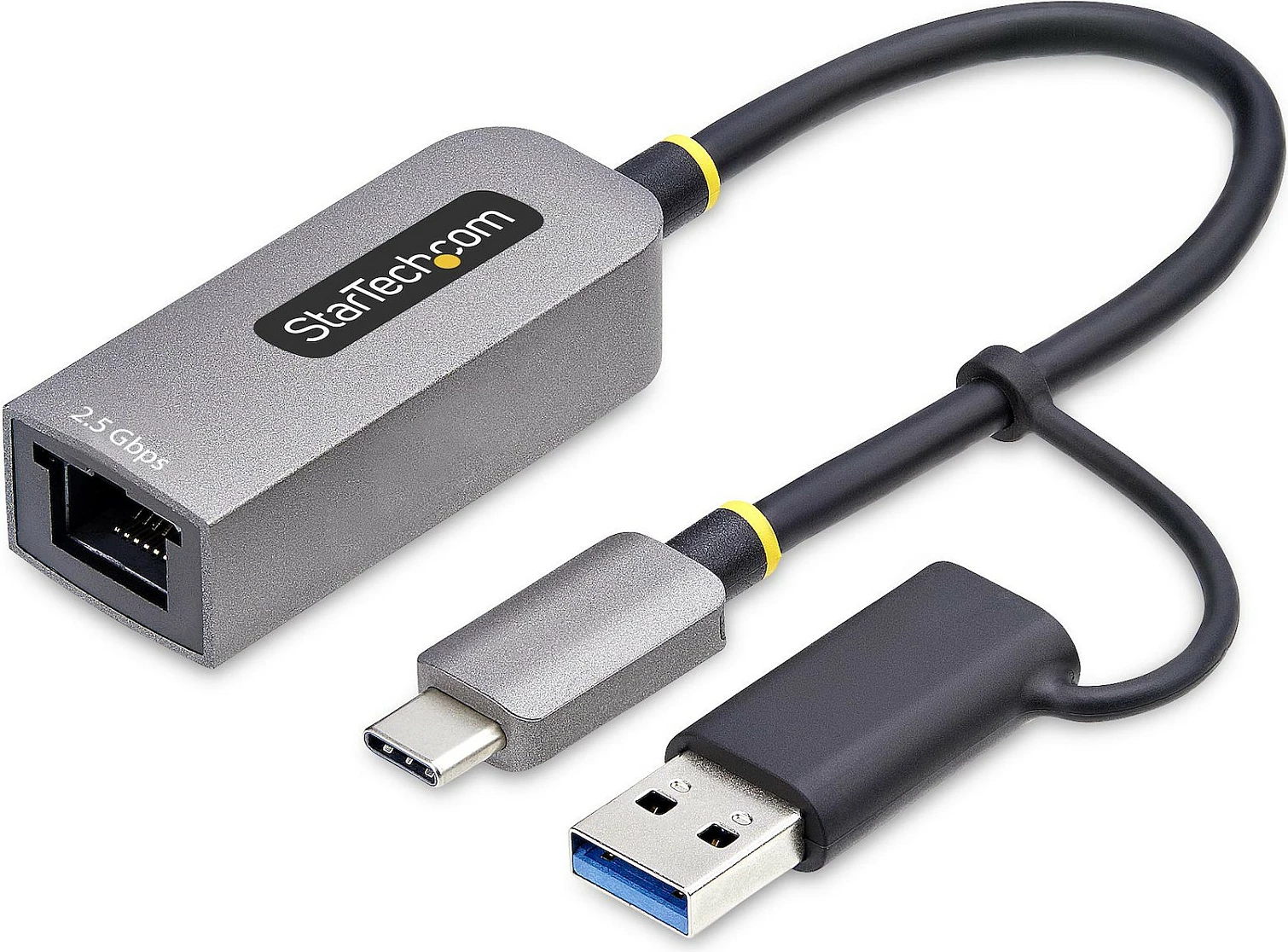 Adapter rrjeti StarTech USB-C në Ethernet 2.5GbE, Realtek RTL8156BG, me konvertues USB-A, 15cm, gri
