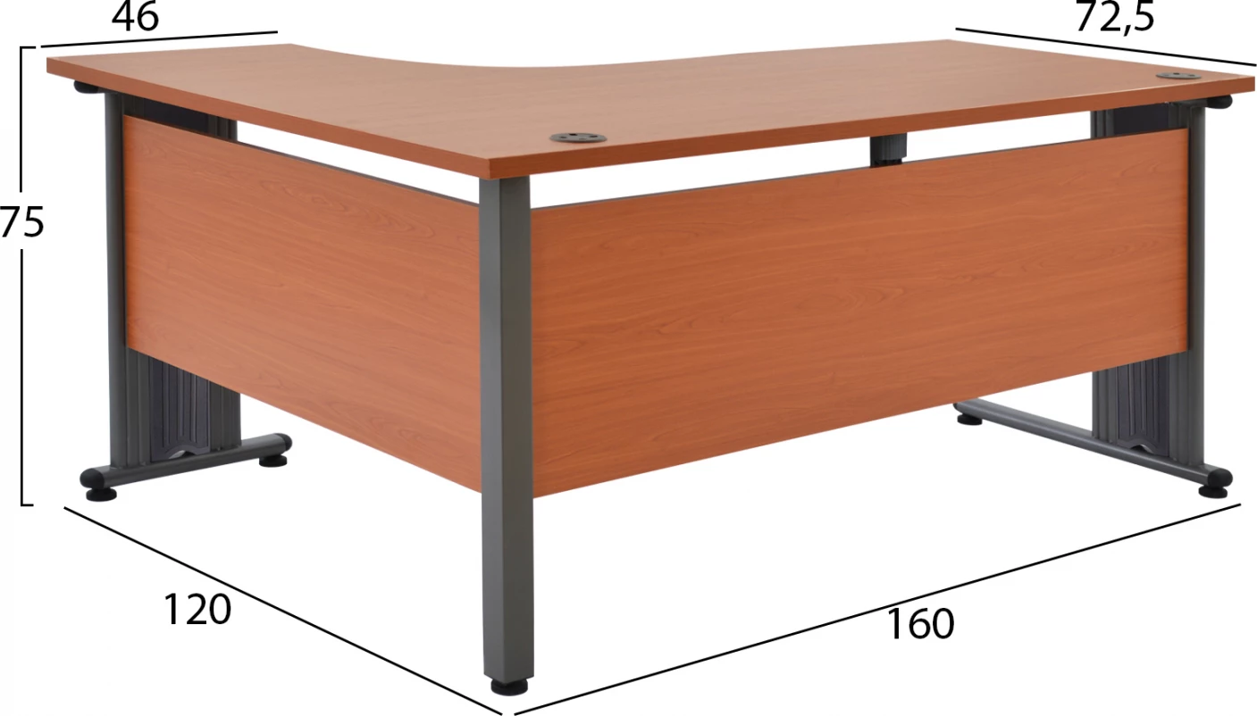 Zyrë profesionale qoshe e djathtë, FH2043.03R, 160x120x75