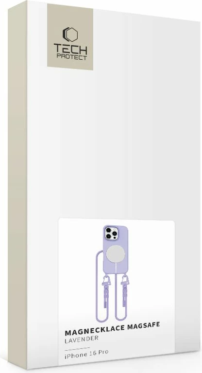 Mbështjellës Tech-Protect MagNecklace me litar për iPhone 16 Pro, MagSafe, Violet