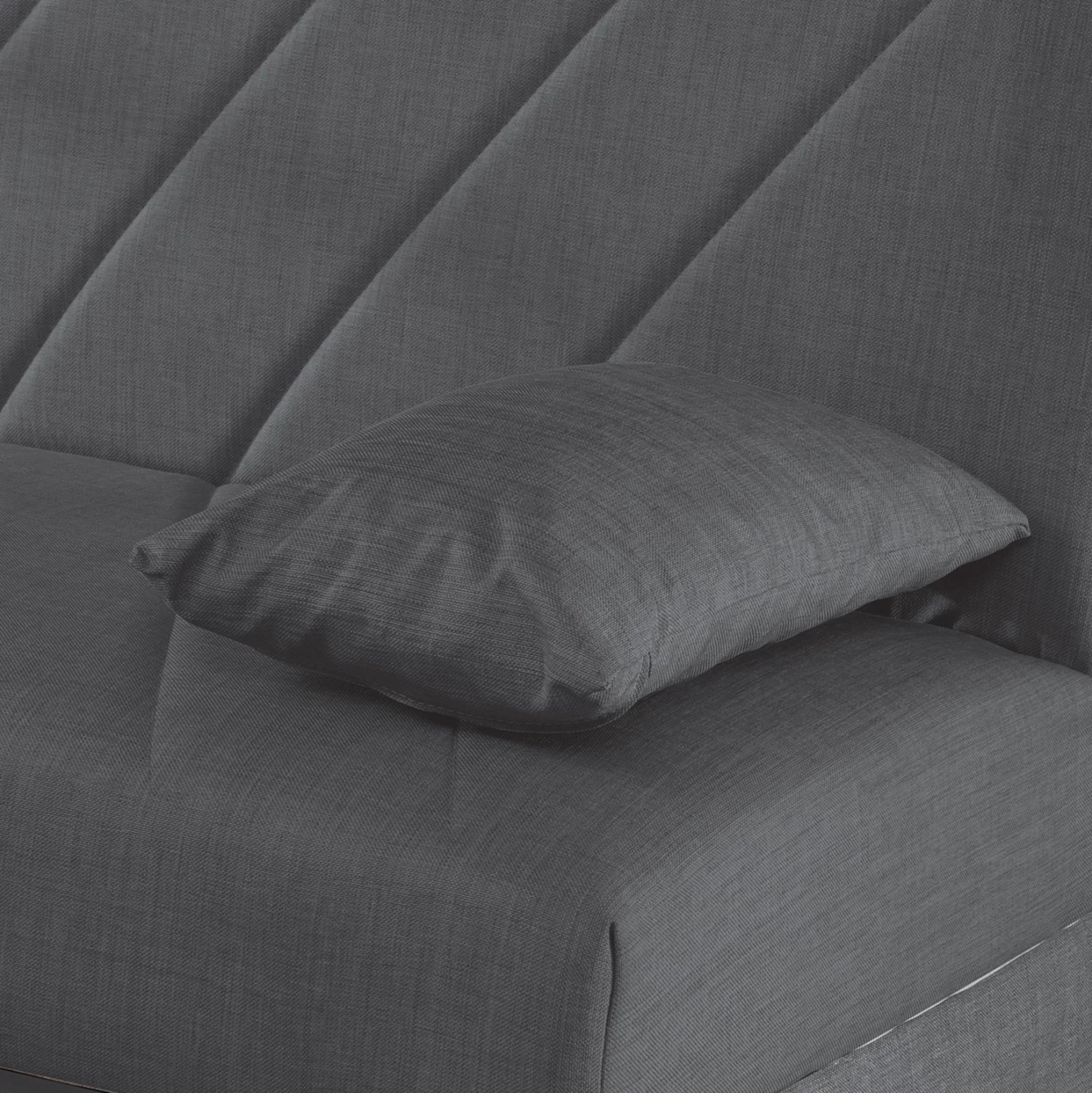 Divan shtrat 3-vendësh ANDRE FH3271.03, pëlhurë antracit, 193x82x81H cm