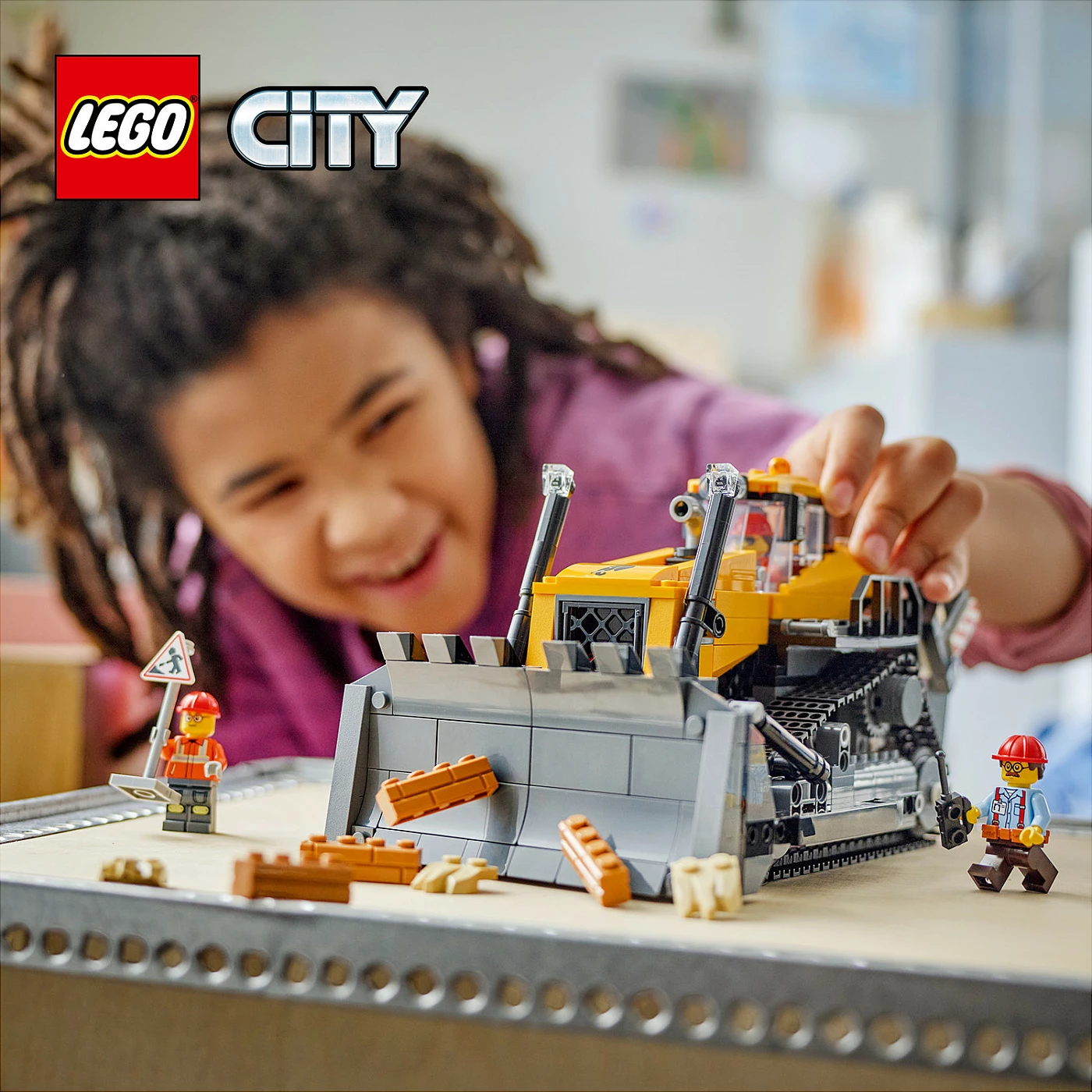 Set ndërtimi LEGO City Bulldozer i Verdhe 60466, 682 copë, 8+ vjeç, shumëngjyrësh