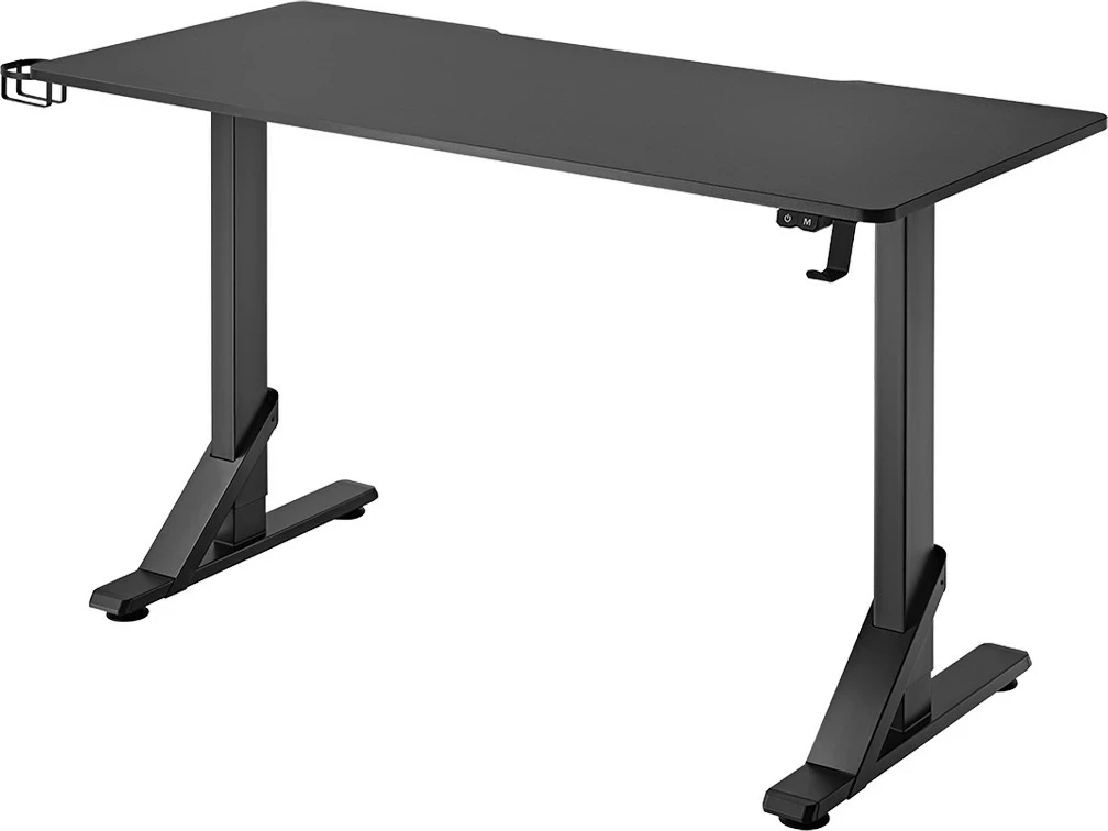 Tavolinë gaming UVI Breacher RGB 136 x 60 cm, lartësi e rregullueshme 71/76/81 cm, e zezë