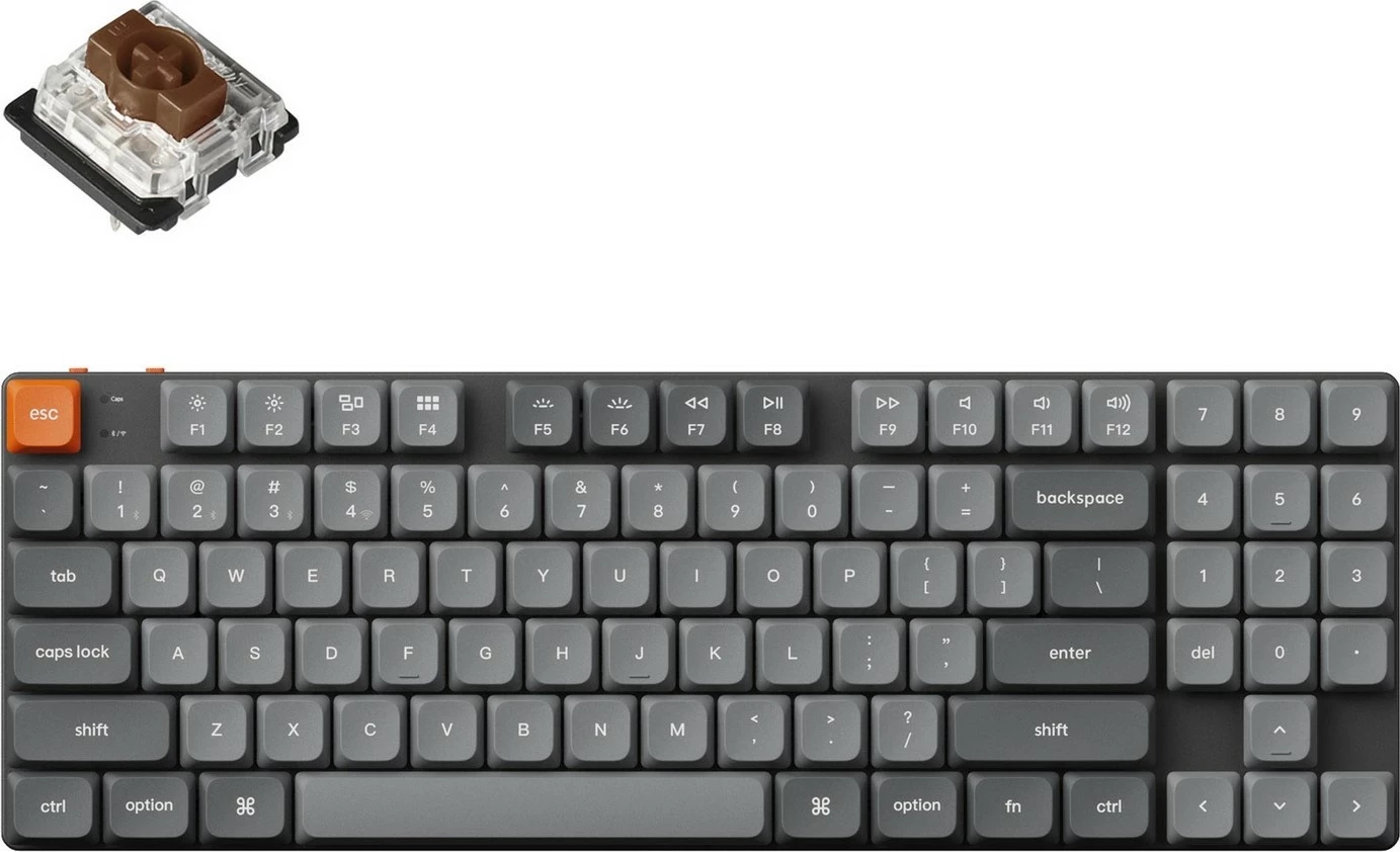 Tastierë mekanike Keychron K13 Max, 80%, Brown Switch, RGB, Hot-Swap, gri