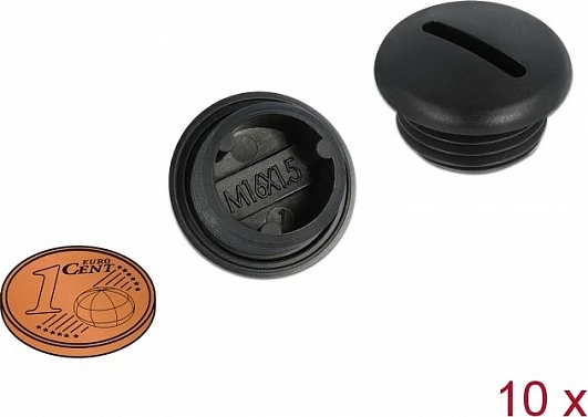 Tapë mbyllëse DeLOCK M16 x 1.5, nylon, 10 copë, e zezë