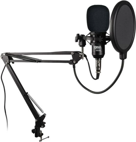 Set podcasti DNA PROFESSIONAL YOU2B me mikrofon, ndërfaqe audio, tripod, i zi