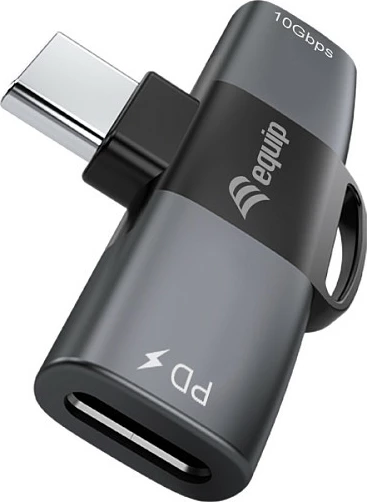 Adapter USB-C OTG Equip 133479, 2në1, PD 100W, 10Gbps, 2x USB-C, gri