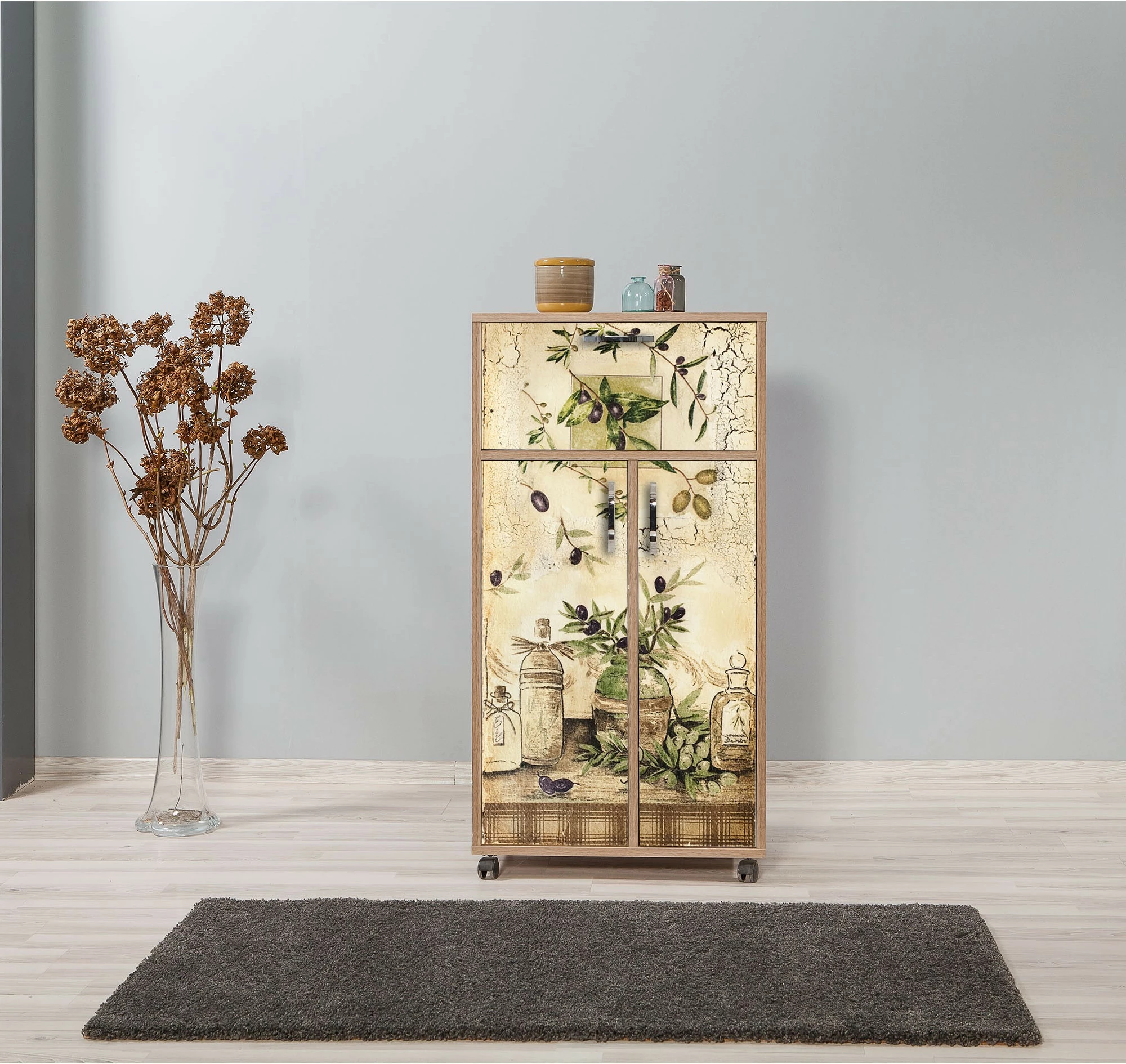 Dollap multifunksional Hanah Home, kiler, ngjyrë sonoma oak, 60x116x36 cm