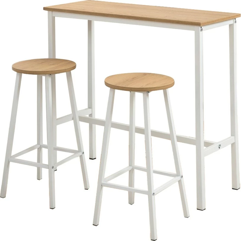 Set tavoline për bar me dy karrige, ngjyrë e bardhë, Hanah Home, Mola Set 100 - Karina