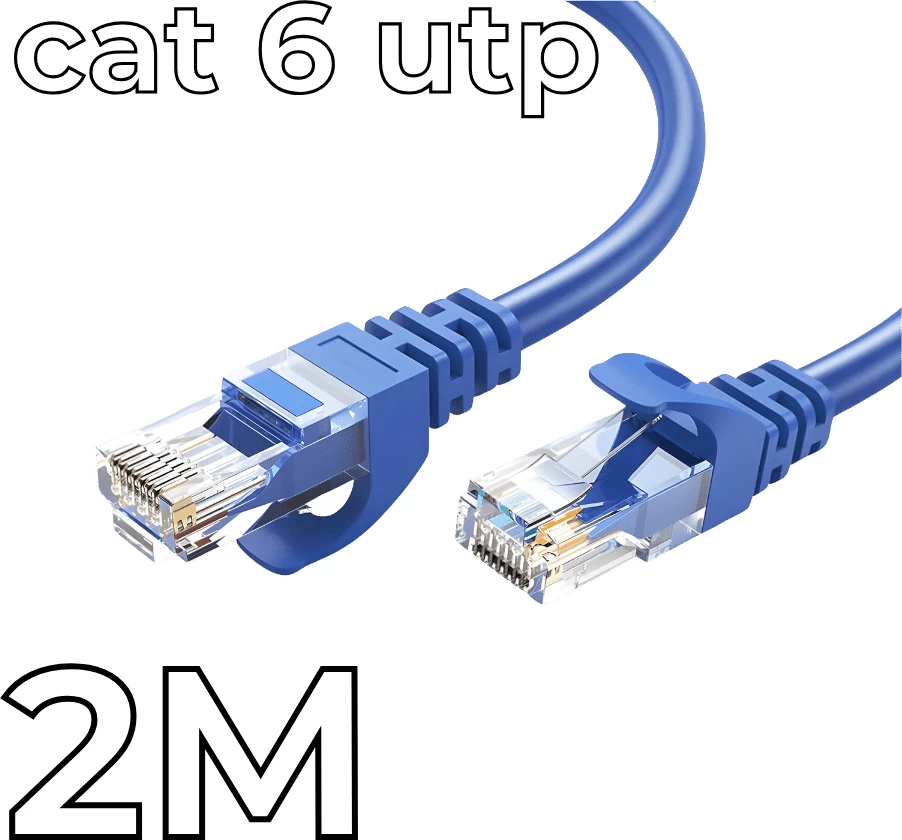 Kabllo rrjeti UTP CAT6 Patch Cord 2m, Blu