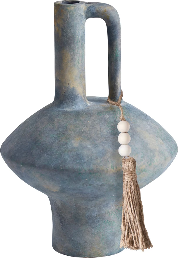 Vazo dekorative Fendra, qeramike, ngjyrë gri-bezhë, 19x19x27cm