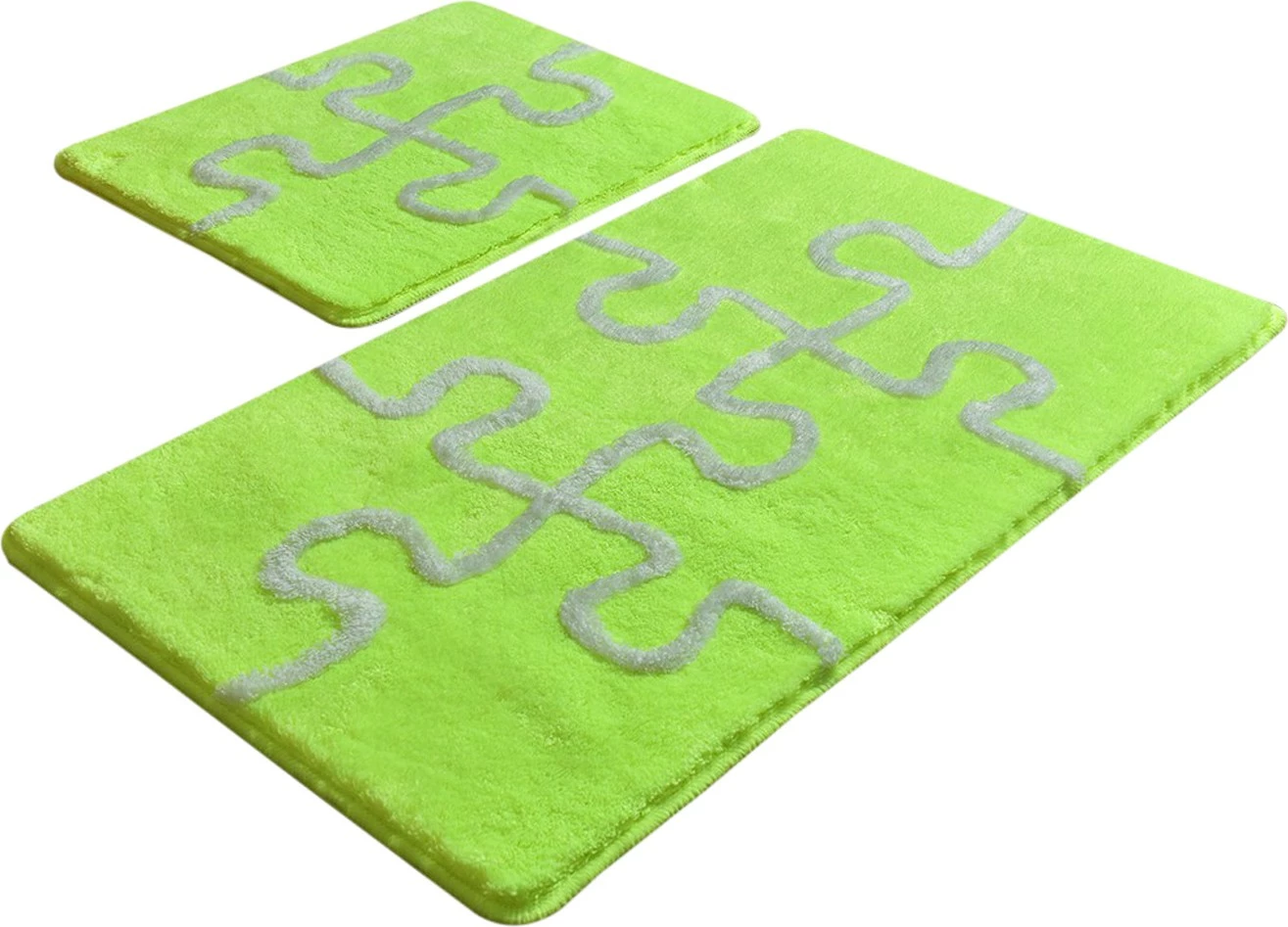 Set tapetesh për banjo, akrilik, 2 copë, model Puzzle, ngjyrë neon e gjelbër, Mijolnir