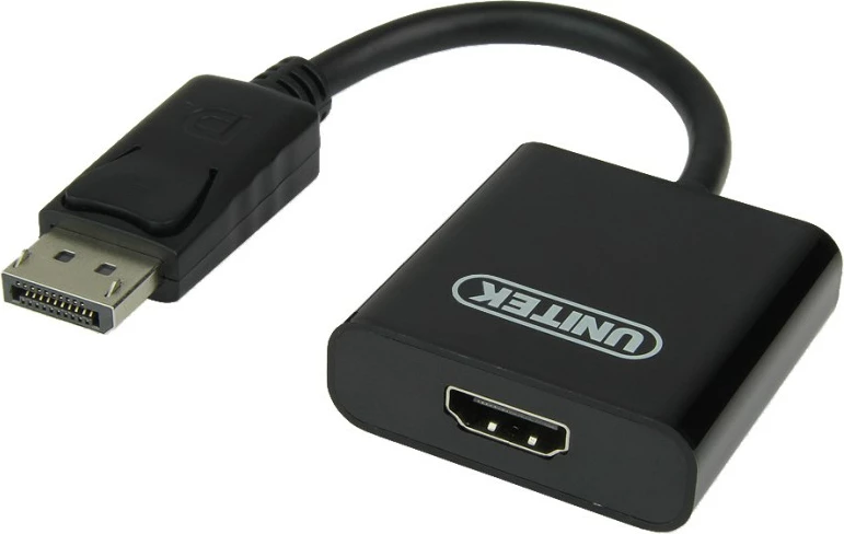 Adapter Unitek Y-5118DA DisplayPort në HDMI, 10 cm, Zi