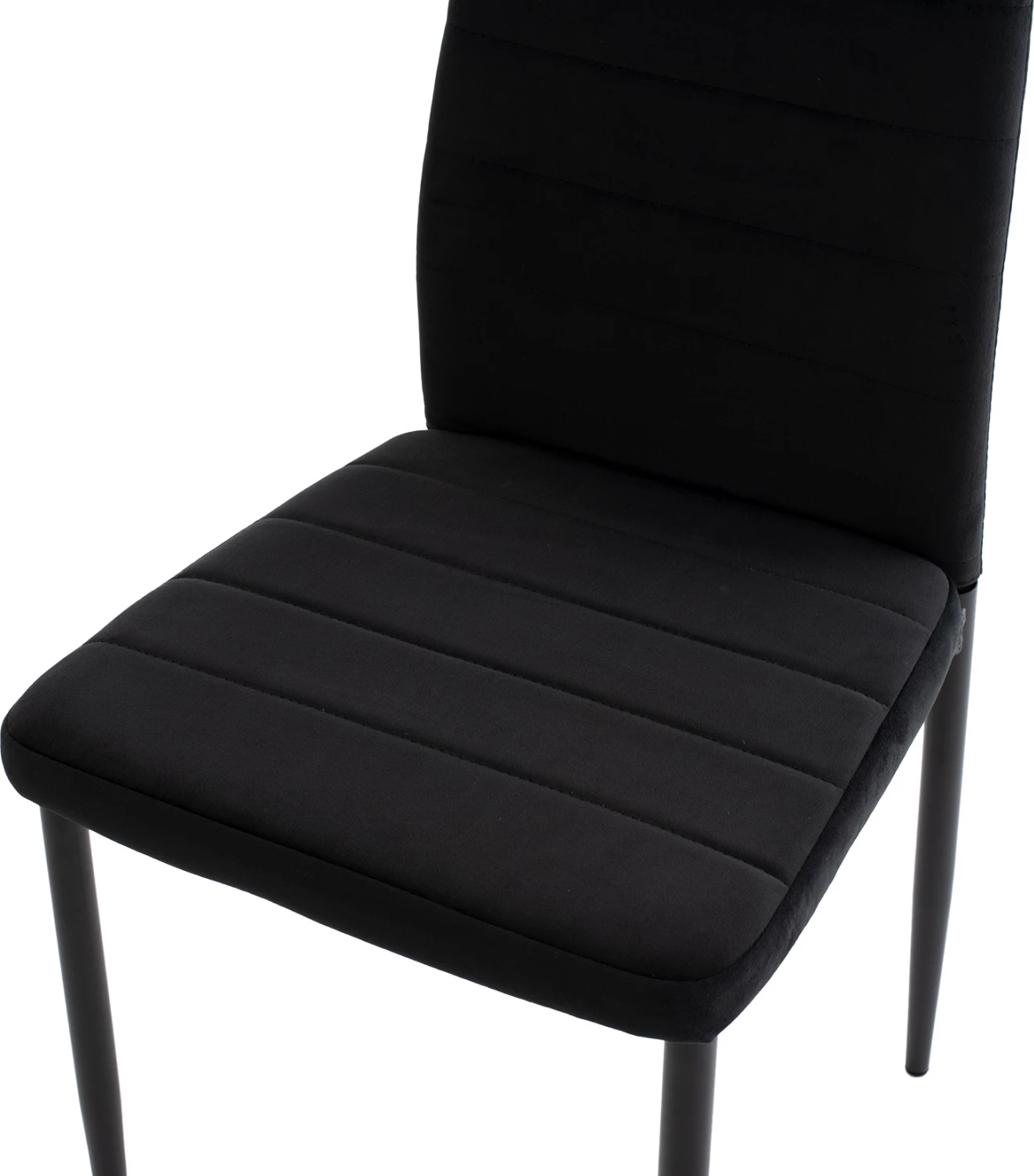 Karrige metalike, FH0037.34, kadife e zezë, me kornizë metalike, set prej 4 copash