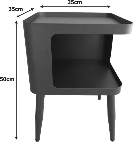 Tavolinë anësore Cubino, metal, ngjyrë krem, 35x35x50cm