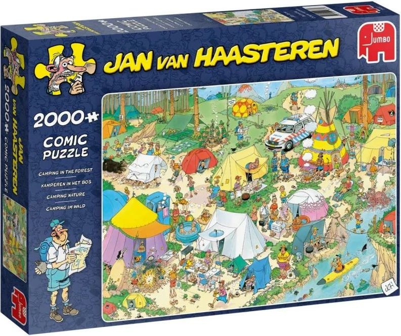 Puzzle, Jumbo, Jan van Haasteren Camping in the Forest, 2000 copa, model 19087
