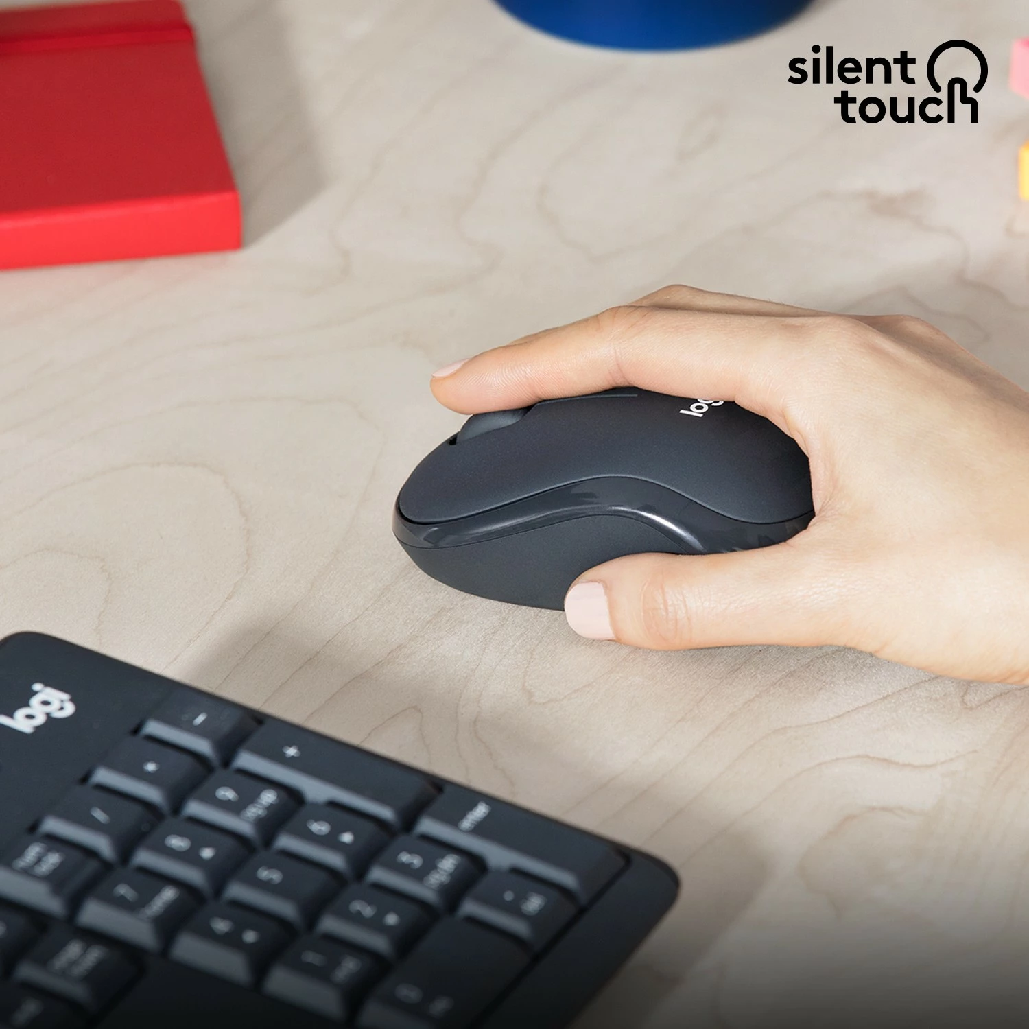 Kombo Logitech MK295 Silent Wireless, Full-size (100%), Wired, USB, QWERTY, Grafit, Maus i përfshirë