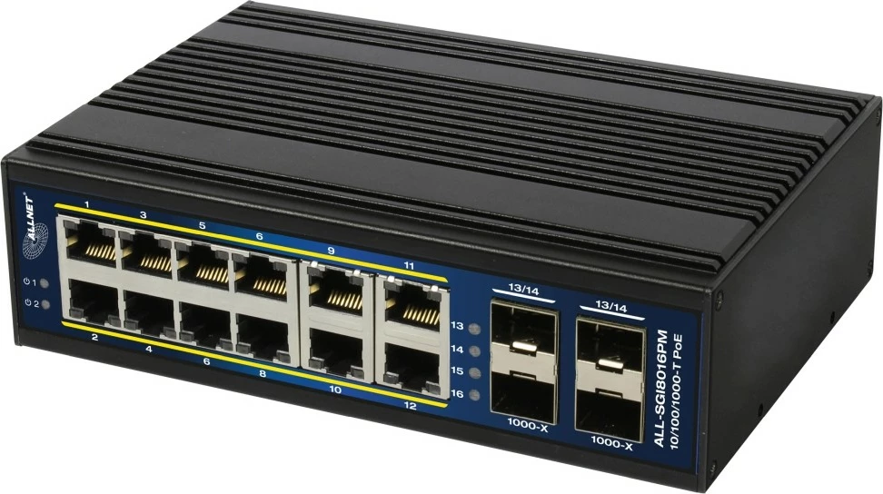 Switch ALLNET ALL-SGI8016PM, Managed, L2+/L3, Gigabit Ethernet (10/100/1000), Full duplex, PoE, Wall mountable