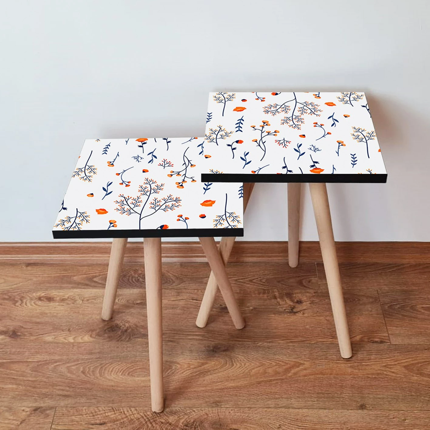 Tavolina të ndërlidhura (2 copë), Skye Decor, 2Shp172, ngjyrë bardhë