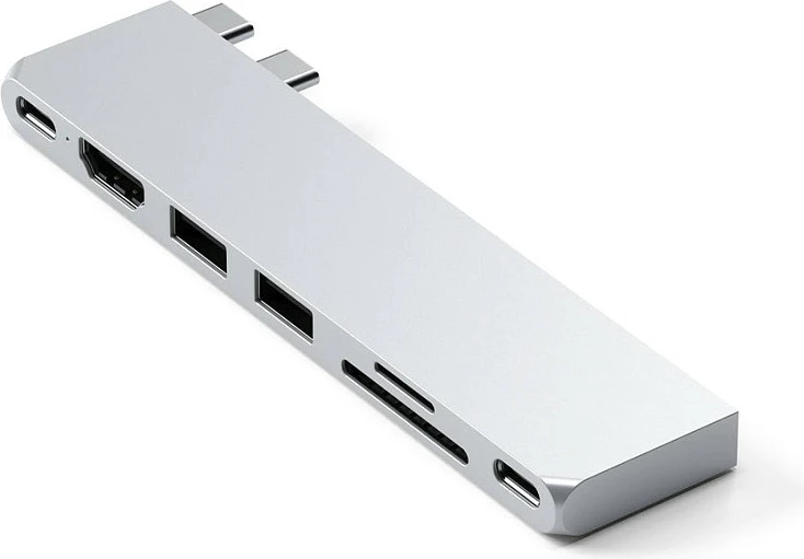 Adapter Hub USB-C Satechi Pro Hub Slim ST-HUCPHSS, HDMI, 2x USB-A, SD/microSD, argjendtë