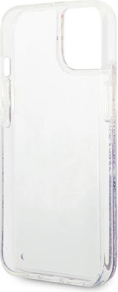 Mbështjellës Guess GUHCP14MLFLSU për iPhone 14 Plus, Flower Liquid Glitter, vjollcë