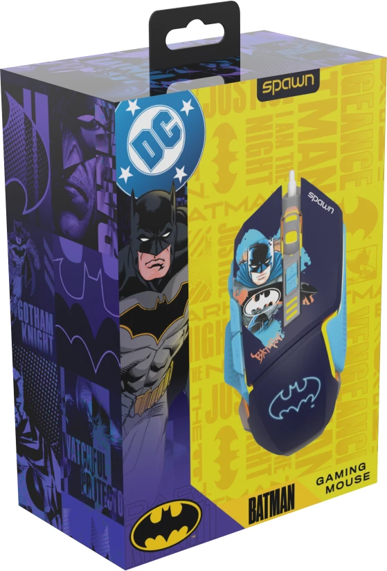 Maus gaming Spawn Batman RGB 12800 DPI, 7 butona, USB me kabllo