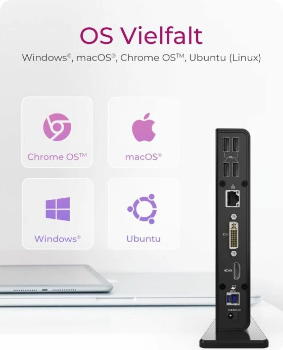 Stacion dokimi USB 3.0 ICYBOX IB-DK2241AC, HDMI, DVI-I, Gigabit LAN, 2x USB 3.0 + 4x USB 2.0, i zi