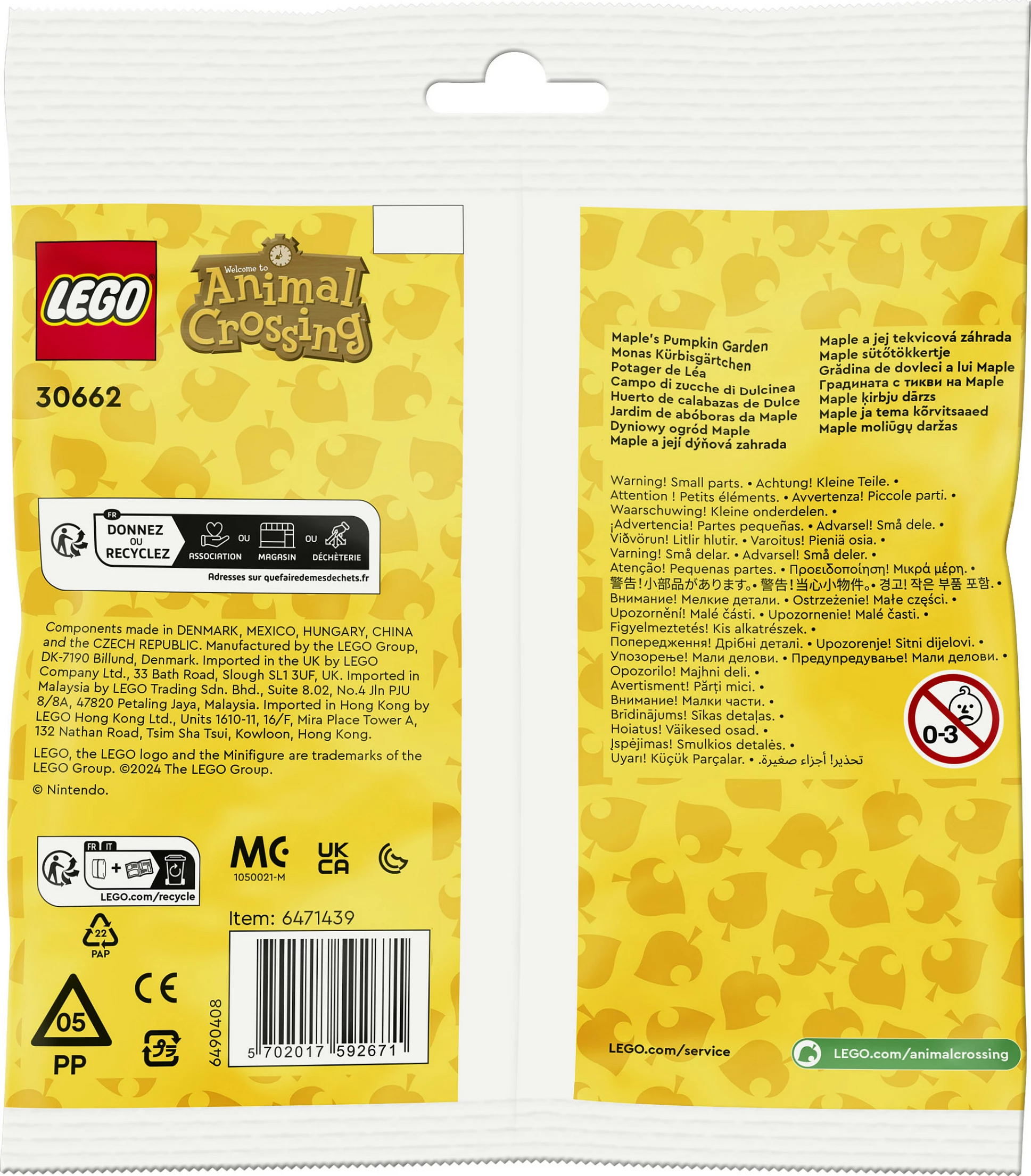 Set ndërtimi LEGO Animal Crossing 30662 Maple’s Pumpkin Garden, multikolor