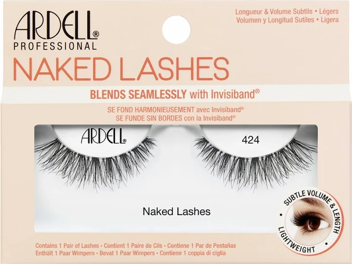 Qerpikë të rremë Ardell Naked Lashes 424 për femra, 424 Black, 1 copë