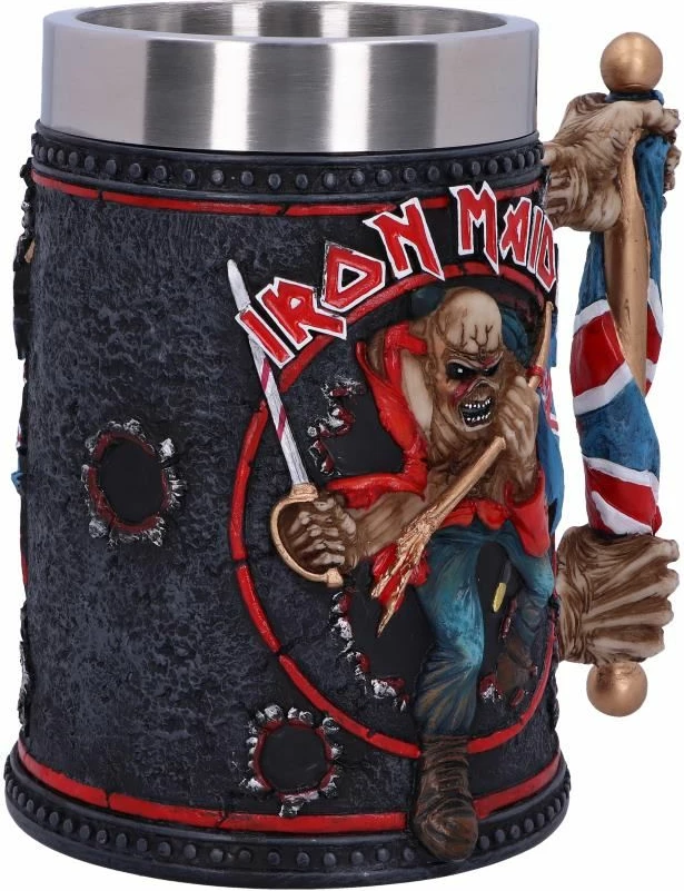Krigë birre NEMESIS NOW Iron Maiden Eddie The Trooper, resin me insert çelik inox