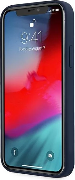 Mbështjellës Guess GUHCP12LLSVSBL për iPhone 12 Pro Max 6.7", silikon, Blu