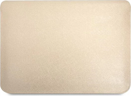 Mbështjellës laptopi Guess Saffiano Triangle Logo, 14", Bezhe