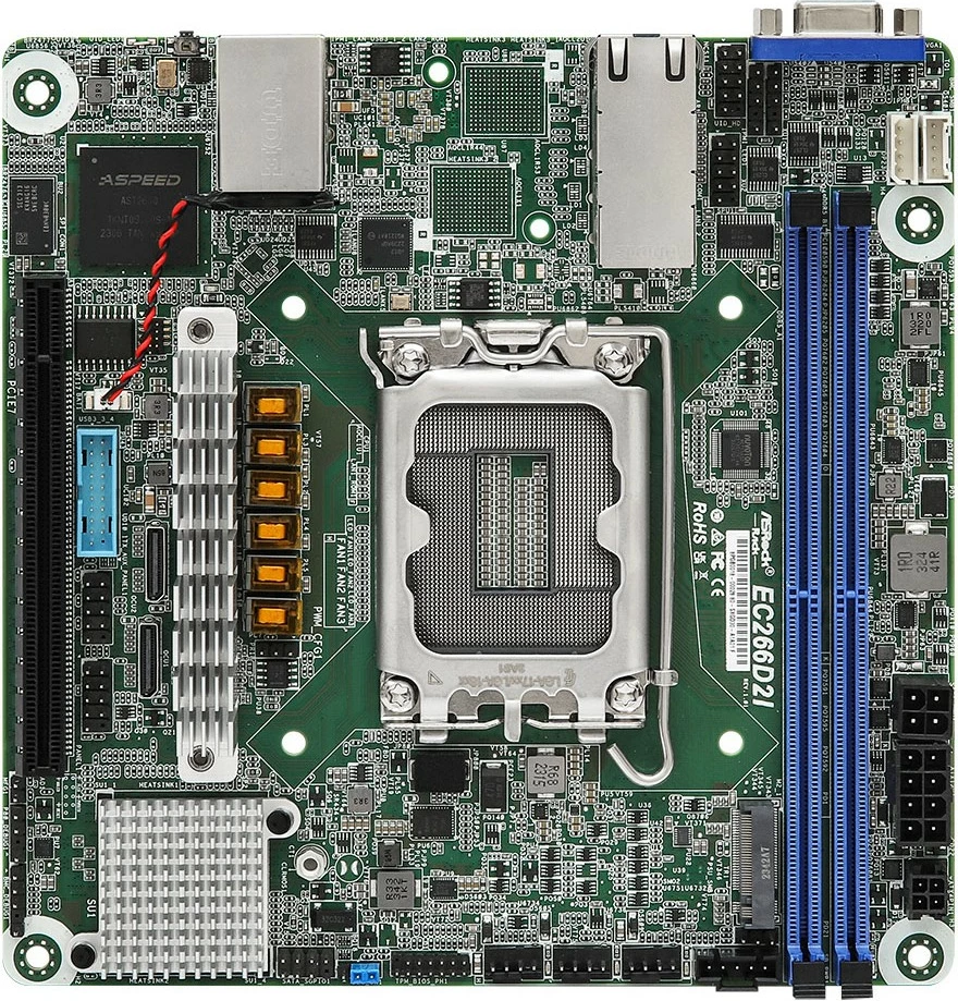 Pllakë amë ASRock EC266D2I, mini ITX, Socket 1700, DDR5, server