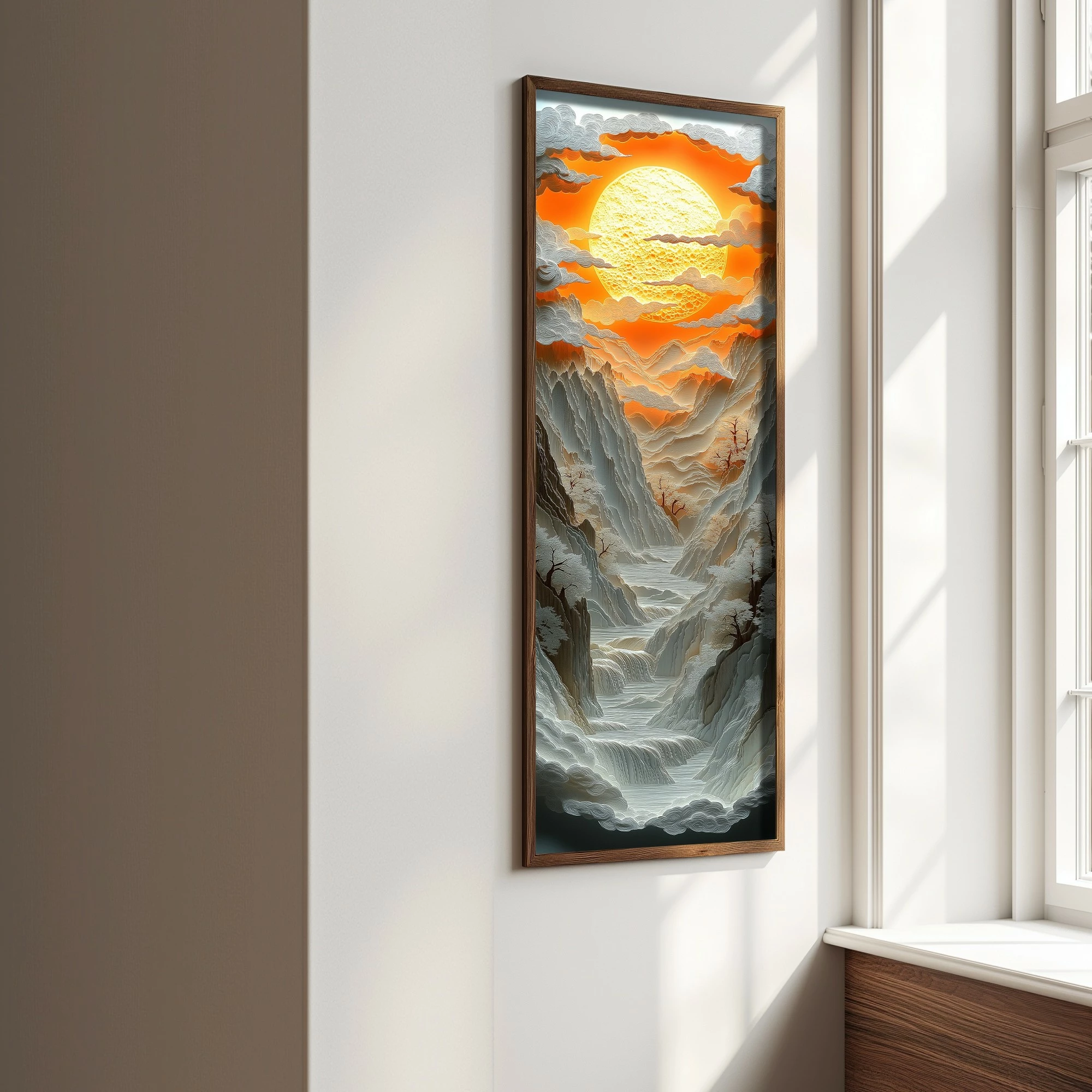 Pikturë dekorative me kornizë MDF, shumëngjyrëshe, Wallity, EMR072, 40x120x3.5cm
