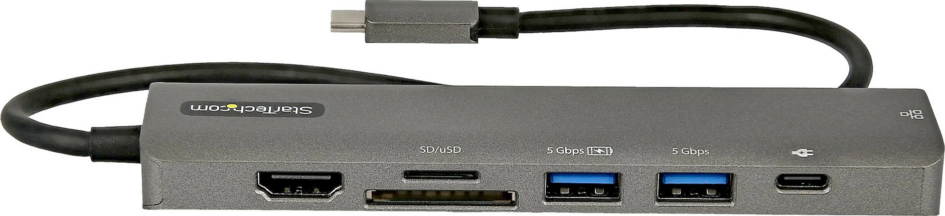 Adapter Hub USB-C StarTech, HDMI 4K 60Hz, Gigabit Ethernet, 100W USB-C PD, SD/microSD, 2x USB-A 5Gbps, i zi/hiri