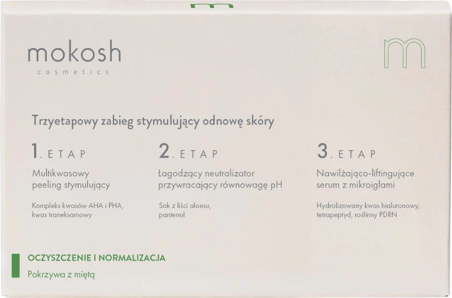 Trajtim stimulues për rinovimin e lëkurës Mokosh Nettle me nenexhik për femra, 3x7ml