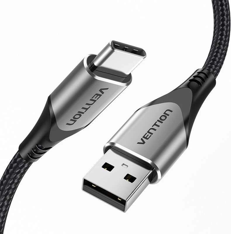 Kabllo USB 2.0 A në USB-C Vention CODHD, 0.5m, 3A, Gri