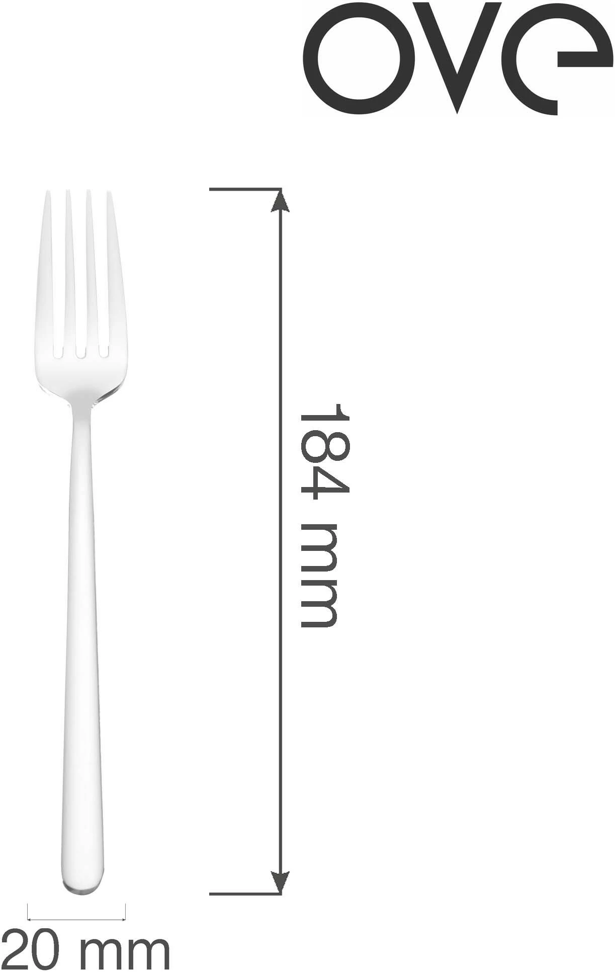 Pirun ëmbëlsire OVE Amarone 184 mm, argjendtë, set 12 copë