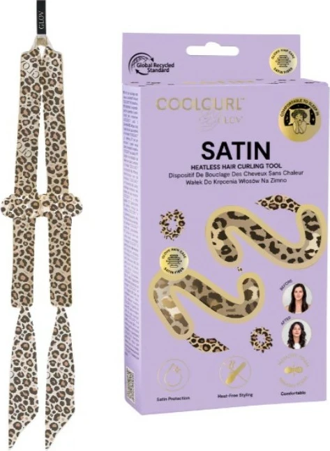 Shufër për kaçurrela pa nxehtësi për femra Glov Coolcurl Satin Cheetah