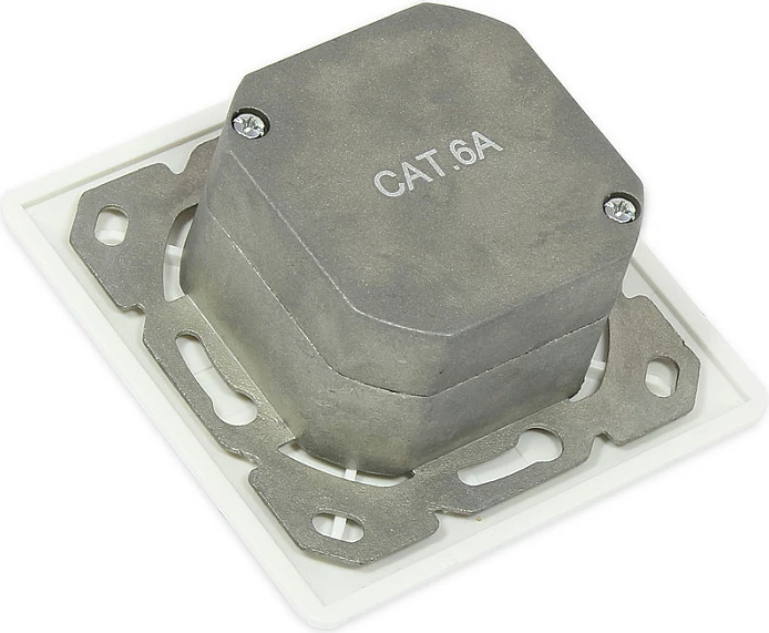 Prizë rrjeti GoodConnections Cat6A, 2xRJ45, e mbrojtur, montim në mur, e bardhë