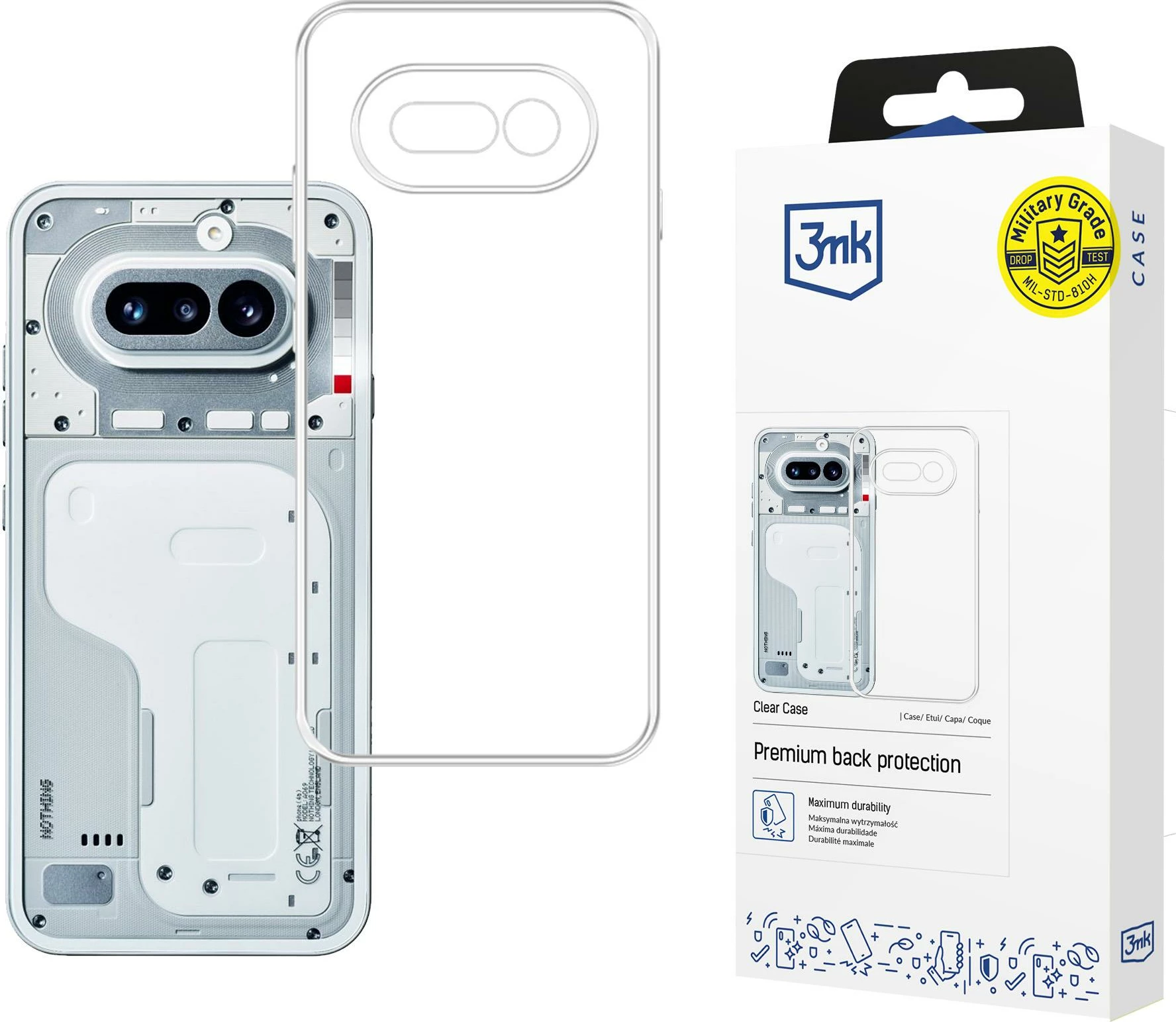 Mbështjellës 3mk Protection Clear Case për Nothing Phone (4a), 1 copë, transparent