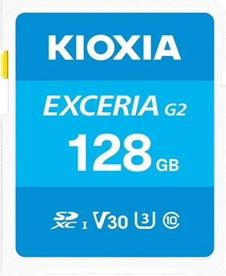 SD kartelë Kioxia EXCERIA G2 128GB, SDXC, Class 10, UHS-I, kaltër