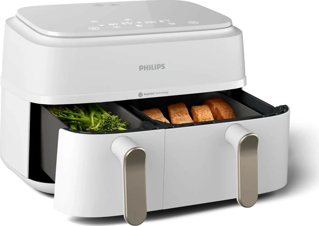 Fryer Philips Ovi Dual 3000 NA353/10, 9L, dy shporta, e bardhë/ari
