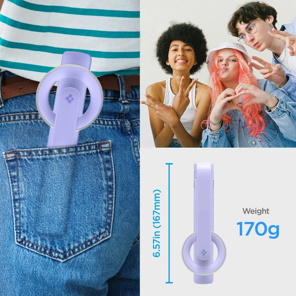 Selfie stick me tripod Spigen S571W, MagSafe, Bluetooth, Violet