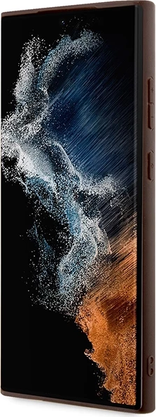 Mbështjellës Guess 4G Metal Gold Logo për Samsung Galaxy S23 Ultra, Kafe