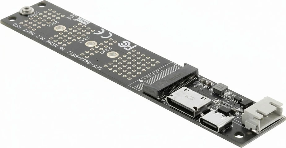 Adapter OCuLink në M.2 Key M NVMe SSD DeLOCK, PCB i zi
